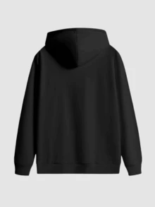 男士休闲卡通长椅字母印花抽绳卫衣和抽绳运动裤套装