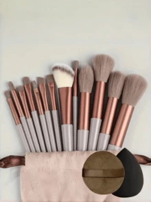 13pcs Makeup Brush Set , Eye Shadow, Foundation, BB Cream, Concealer Makeup Brushes, Soft All-In-One Makeup Tools For Women,Makeup Tools With Soft Fiber For Easy To Carrying, Set For Travel, Travel Goods, Vacation, Beach, Gift For Women&Girls,Summer Style, Back To School Gift,Carpet - Multicolor - View 8