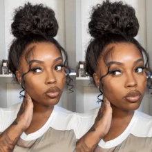 HJ WEAVE BEAUTY 360 Lace Front Wig Human Hair Deep Wave Lace Front Wigs For Women Brazilian Natural Curly Human Hair Wigs 360 Full Lace Wig Pre Plucked Hairline With Baby Hair 200% Density