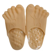 1双趣味巨型脚趾拖鞋，恶作剧逼真大脚鞋，适合赤脚穿着，绿色巨型脚拖鞋（适合鞋码38-41），角色扮演巨型脚道具，凉鞋，沙滩鞋 - 彩色 - 查看 13