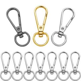 8pcs Rotatable Lobster Clasp Key Chain, Zinc Alloy Spring Swivel Snap Hook Keyring, Suitable For DIY Holiday Gifts, Wallet Lanyards, Pet Collars, Crafts, Jewelry, Dolls, Outdoor Camping, Hiking