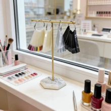 1/50pcs Removable Nail Polish Color Mixing Palette & Display Stand, Transparent Nail Art Sample Sticks With Metal Rings, Wrought Iron Metal Display Rack, Acrylic Practice Nail Polish Color Chart, Suitable For Nail Salons And Home Use - Multicolor - View 3