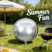 1pc - 50inch Extra Large 4D Silver Foil Balloon, Inflates To 85cm Diameter, Suitable For Birthday Party, Wedding, Farewell, Anniversary, Bachelorette Party, Home Decor - Silver - View 7