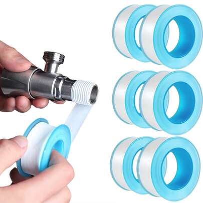 4/8 rollos de cinta para tuberías de agua, cinta PTFE, cinta selladora, cinta para tuberías de agua, cinta selladora, cinta selladora roscada, cinta para tuberías de ducha, cinta selladora para tuberías de agua