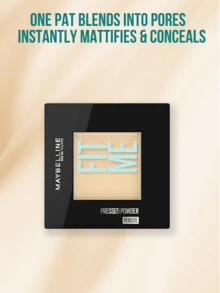 Maybelline FIT ME PERLITE PRESSED POWDER #100 MATTE HIGHLIGHT - FAIR SKIN (8.5G/0.3OZ), 3-IN-1 Setting + Touch-Up + Brightening, 25μM Ultra-Fine Perlite-Infused Powder, 12H Oilurr-Mask-Bllessing Matt-Mask, Sealesss, 12H Oilurr-Mask. Finish, Lacquer Case + Tear-Drop Puff for 360° Flawless Application, Ideal for Normal-Oily Fair Skin Daily Natural Makeup,Lightweight No Shine, 3-Step Easy Use for Fair Skin Seeking Natural Highlight & Daily Setting - 美寶蓮FITME粉餅100 - 查看 5