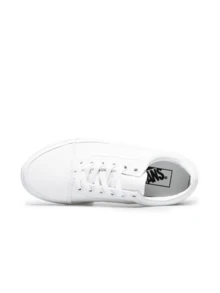 Vans Old Skool 女士休闲运动鞋 透气缓震 轻便百搭 通勤日常穿着 黑色 VN000D3HW00 - 白色 - 查看 4