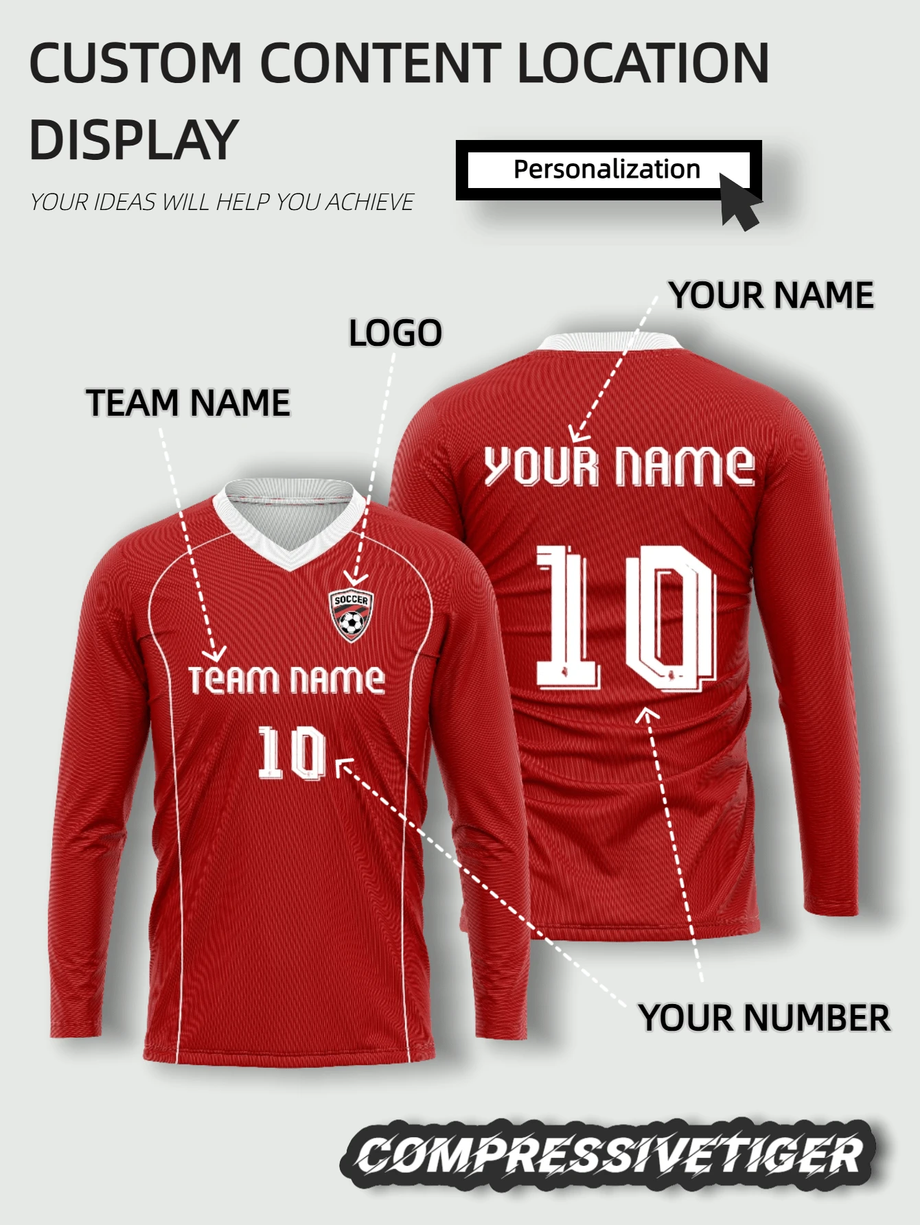 Liverpool Men's Red Football Jersey | Customizable Name And Number (Front/Back) | Quick-Dry Breathable Training Top | Sports - Red - View 1