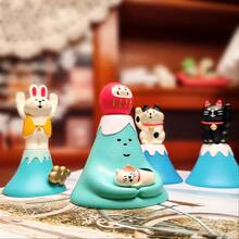 1pc Desk Decor Maneki-Neko Figurine With Mount Design, Cartoon Animal Statue, Creative Decorative Ornament, Cute Collectible, Suitable For Living Room, Bedroom, Office, Outdoor Garden, Perfect Gift For Friends, Lovers, Parents, Students, Ideal For New Year Room Decor Home Decor Ornaments Home Miniature Things - Attract Wealth - View 2