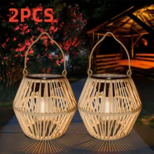 1/2pcs Outdoor Solar Lantern, Hanging Solar Chandelier, Outdoor Garden Metal Chandelier Decorative Lighting, Suitable For Courtyard And Terrace Solar Tree Lights, Can Be Hung For Garden, Terrace, Porch, Tree, Lawn And Path Decoration - Warm Light - View 13