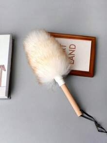 1个带手柄的羊毛除尘掸，羊毛/羊羔毛清洁刷，防静电家用除尘掸，超柔软扫地刷，适用于沙发、家具、汽车、卧室，清洁用品，清洁工具，返校必备 - 彩色 - 查看 8