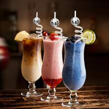 1/5/10/20pcs Reusable Disco Ball Plastic Straws, Suitable For Gifts, Afternoon Tea, And Parties
