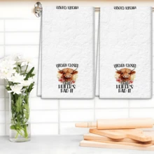 2/4 Stücke Set, Geschirrtücher, Hochlandrind bedrucktes Muster, super saugfähige Mikrofaser moderne Handtücher, Kochen und Backen Geschirrtücher, Geschirrtücher, Reinigungstücher, Handtücher, Geschirrtücher, ultra weich und hochsaugfähig, Küchendekoration, Geschenke für Nachbarn, Geschenke für Mütter, Geburtstagsgeschenke, Einweihungsgeschenke für Freunde, Küchenutensilien, tägliche Notwendigkeiten - Verschiedenfarbig - Übersicht 8