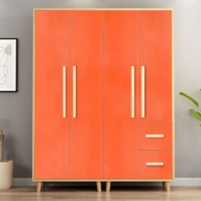 Peel And Stick Vinyl Wallpaper Roll - Textured, Removable Contact Paper, Suitable For Kitchen, Bathroom, Living Room Decor - Waterproof And Oil-Proof - Coral Orange - View 5