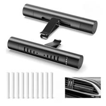 2 包定制汽车空气清新剂扩散器通风口夹，适用于汽车装饰配件，可选香味 DIY，带 10 个补充棒，适用于汽车、办公室、厨房、浴室、宠物屋 - 黑色 - 查看 7