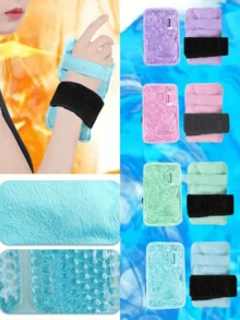 1个腕部凝胶冰袋，适用于腕管综合征——可重复使用的冷热冰袋，带可调节支架，缓解不适，是户外、运动和竞技的理想礼物 - 彩色 - 查看 6