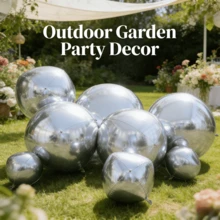 1pc - 50inch Extra Large 4D Silver Foil Balloon, Inflates To 85cm Diameter, Suitable For Birthday Party, Wedding, Farewell, Anniversary, Bachelorette Party, Home Decor - Silver - View 4