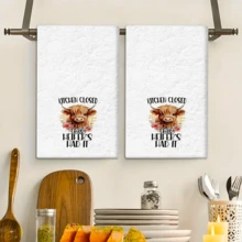 2/4 Stücke Set, Geschirrtücher, Hochlandrind bedrucktes Muster, super saugfähige Mikrofaser moderne Handtücher, Kochen und Backen Geschirrtücher, Geschirrtücher, Reinigungstücher, Handtücher, Geschirrtücher, ultra weich und hochsaugfähig, Küchendekoration, Geschenke für Nachbarn, Geschenke für Mütter, Geburtstagsgeschenke, Einweihungsgeschenke für Freunde, Küchenutensilien, tägliche Notwendigkeiten - Verschiedenfarbig - Übersicht 6