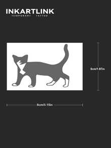 INKARTLINK Revolutionary Technology Tattoo, Semi-Permanent Tattoo, Realistic Tattoo, Cute Kitten, Heartwarming Tattoo, Temporary Tattoo, Fake Tattoo, Waterproof, Authentic Tattoo Appearance, Niche Design Tattoo, Fruit Juice Tattoo, Plant Tattoo - Black - View 5