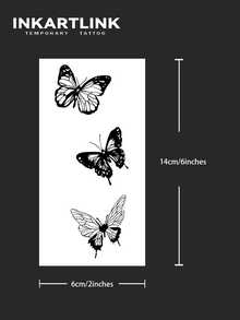 INKARTLINK Revolutionary Technology Tattoo, Semi-Permanent Tattoo, Butterfly, Waterproof, Long-Lasting Temporary Tattoo, Realistic Fake Tattoo, Plant-Based, Magic Tattoo - Black - View 5