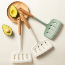 硅胶铲，配榉木手柄，可作鱼铲、牛排铲、煎饼铲、煎锅铲，可用洗碗机清洗，厨房烹饪工具，厨房小工具 - 彩色 - 查看 7