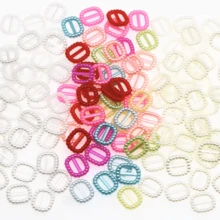 100颗椭圆形塑料珍珠纽扣 - 混色迷你纽扣，适用于DIY工艺品、珠宝制作、服装、婚礼请柬、丝带装饰及其他手工装饰配件 - 彩色 - 查看 3