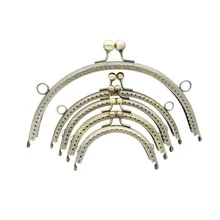 1pc 8.5cm/10.5cm/12.5cm/15cm/20cm Semi-Circle Wallet Frame, Silver - Bronze - View 1