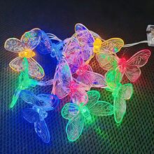 迷人的蝴蝶仙女灯 - 电池供电，变色灯串，适合室内外装饰，非常适合圣诞节、派对、婚礼和万圣节 - 开关控制，不含电池 - 多色 - 查看 19