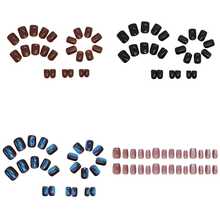 4 Boxes 96Pcs Short Squoval Press On Nails Short Oval Square Tip Black Press On Nails, Simple Solid Color False Nails For A Minimalist European & American Style, Edgy & Classy Fake Nails For Women & Teens, All Season Wear For Daily, Office, Party.Kit De Uñas,Nail Art Supplies,Christmas Decorations,Nails Christmas,Christmas Gifts For Women, - Gói hỗn hợp 632 - Xem 8