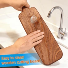 1/2pcs Extra Large Rectangular Wooden Cutting Board, Multipurpose For Cheese/Meat/Fish/Bread/Fruits & Vegetables - Easy Clean Surface, Butcher Block, Chopping Board, Chef's Board, Great Gift Idea, Kitchen Accessory - Brown - View 9