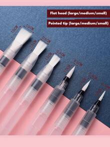 3/6/12 قطعة مجموعة أقلام حبر نافورة، فرش ألوان مائية صلبة، أقلام مياه ذات سعة كبيرة، أقلام ملونة قابلة للذوبان في الماء، هدايا، رسم وتصميم - أبيض - مشاهدة 2