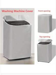 1件装通用洗衣机罩 - 防尘防水洗衣设备保护罩，带拉链，无需电源或电池，适用于大多数顶开式和滚筒式洗衣机 - 淺灰色 - 查看 1