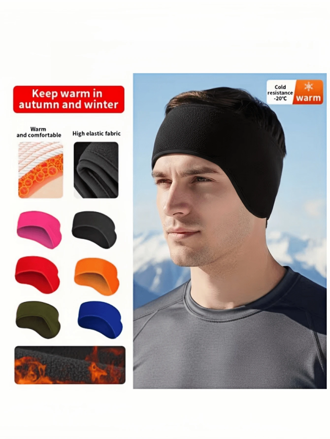 2pcs/1pc Autumn/Winter Outdoor Skiing Warm Headband, Unisex Fleece Ear Warmer Headband For Cycling, Running, Sports, Ideal Winter Outdoor Gift - Multicolor - View 1