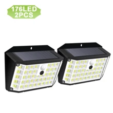 4pcs Solar Lights Outdoor 176LED Solar Motion Sensor Lights 3 Modes Motion Sensor 270° Wide Angle Solar Powered Lights Waterproof Solar Wall Light For Front Door, Yard, Garage, Garden - màu đen - Xem 10