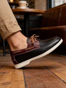 男士休闲乐福鞋、柔软男士运动鞋、户外鞋 - 黑色 - 查看 3