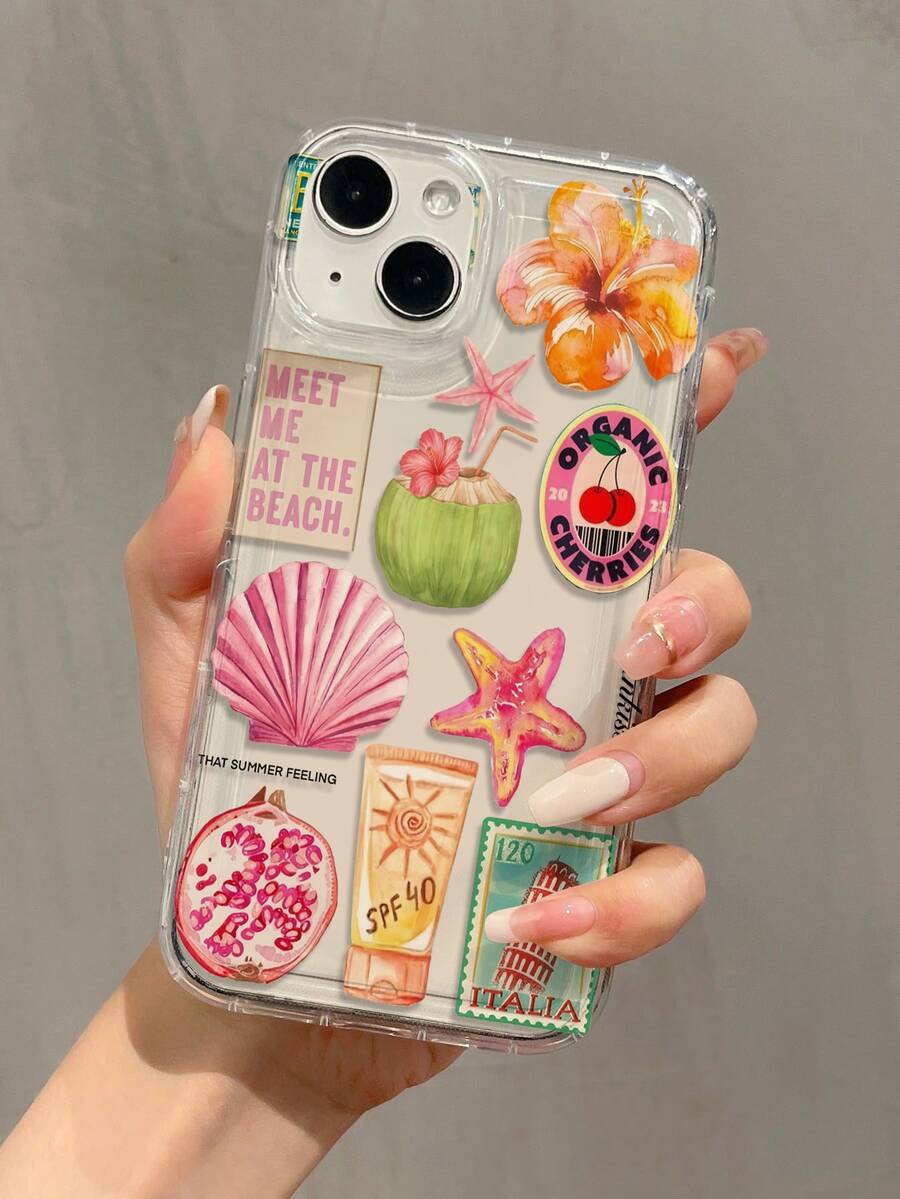 1 chiếc ốp lưng điện thoại TPU chống sốc tối giản hình trái cây bơm hơi, tương thích với Apple 17, 16, 15, 14, 13, 12, 11 Pro Max, Air và các dòng khác, phiên bản quốc tế, không phải phiên bản nội địa. - Nhiều màu - Xem 1