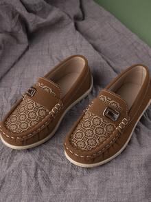 1 Pair Comfortable Non-Slip Fashionable Casual Lightweight Simple Flat Shoes For Children, Suitable For Daily Wear All Seasons - Brown - View 5