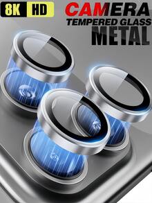 3片装金属镜头相机保护膜，兼容 17 Pro Max/17 Pro，易贴防刮，全覆盖，兼容保护壳，适用于日常、办公室、家庭使用。防水防震防摔。 - 銀色單顆 - 查看 15
