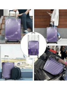 1 pieza Funda transparente de PVC para equipaje (18-30 pulgadas), Funda protectora de equipaje, Protector de maleta, Accesorio esencial de viaje, Adecuado para viajes de vacaciones. - transparente - Ver 4