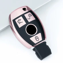 Ốp bảo vệ chìa khóa 3 nút, phù hợp với các dòng xe A, C, E, S, G-Class, CLA, CLS, GLA, GLB, GLC, GLE, GLS, chất liệu TPU mềm. - gói duy nhất - Xem 9