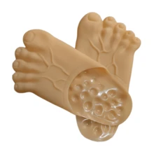 1双趣味巨型脚趾拖鞋，恶作剧逼真大脚鞋，适合赤脚穿着，绿色巨型脚拖鞋（适合鞋码38-41），角色扮演巨型脚道具，凉鞋，沙滩鞋 - 彩色 - 查看 16