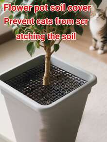 1 tấm phủ đất bằng nhựa tròn/vuông có thể điều chỉnh, kèm đinh cố định, lưới bảo vệ chống mèo đào bới, thích hợp cho cây trồng trong nhà và ngoài trời, bộ lót giỏ cố định có thể cắt được, rào chắn đất. - Nhiều màu - Xem 2