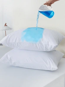 2pcWaterproof Pillowcase Without Filler, White Simple Bed Pillow Cover For Bedroo - White - View 13