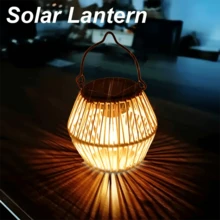 1/2pcs Outdoor Solar Lantern, Hanging Solar Chandelier, Outdoor Garden Metal Chandelier Decorative Lighting, Suitable For Courtyard And Terrace Solar Tree Lights, Can Be Hung For Garden, Terrace, Porch, Tree, Lawn And Path Decoration - Warm Light - View 2