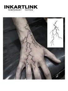 INKARTLINK Hình xăm gai sét, Công nghệ xăm hình đột phá, Xăm bán vĩnh viễn, Xăm chân thực, Xăm cảm động, Xăm tạm thời, Xăm giả, Chống thấm nước, Hình xăm trông giống thật, Hình xăm thiết kế độc đáo, Xăm hình nước ép, Xăm hình thực vật - màu đen - Xem 3