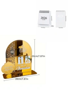 3pcs Luxury Vintage Islamic Style Ramadan Date Display Decor: Arched Hollow Carved Gold/Black/Silver Mirror Acrylic Ramadan Decorations - Combining Practical Function And Holiday Atmosphere. Comes With Replaceable Number Plates To Accurately Mark Ramadan Dates, Meeting The Date Reminder Needs During Ramadan. - Multicolor - View 10