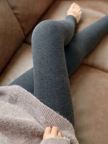 1pc 230g Women's Warm Stockings, Grey Long Socks Tight Pants, Cold Resistant Leggings For Business And Work, With Thick Fleece Pantyhose (Suitable For 5 °--5 °C) - Grey - View 9