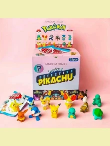 pokemon 宝可梦盲盒3D可拆卸组装卡通橡皮擦，谜拟Q、玛力露、胖丁，惊喜盲盒抽取可爱3D造型橡皮擦，惊喜礼物 - 彩色 - 查看 5