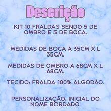 Set Of 10 Personalized Embroidered Diapers With Baby's Initial (5 Shoulder + 5 Burp Cloths), 100% Cotton, Boy/Girl, Hypoallergenic, Soft - Màu nâu  Mocha - Xem 5