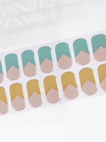 20pcs Emi Cured Gel Nail Stickers, Transparent Base Coat, Salon Quality, Long-Lasting, Requires UV Lamp, ES20 Cross-Border Wholesale Dropshipping, Same As Red Book Nail Stickers - Multicolor - View 4