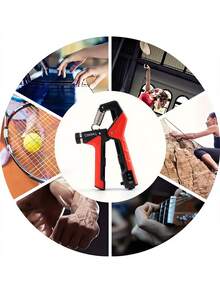 1pc R-Shape Adjustable Hand Gripper, 100kg Capacity, Strength Enhancing Version, Gym, Deporte, Gimnasio, Ejercicio En Casa